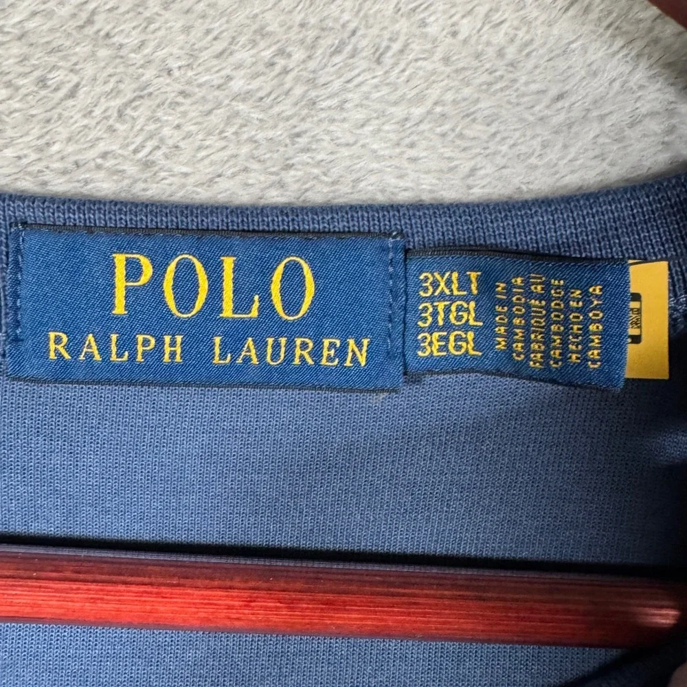 Polo Ralph Lauren Sweatshirt Mens 3XLT 3XL Tall Blue Crew Neck Spell Out $168